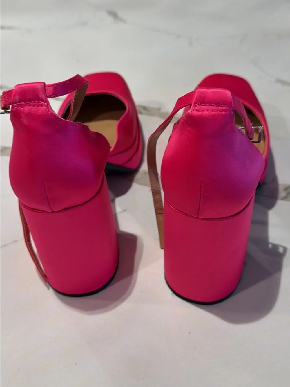 wild fable Neon Pink Satin Platform Block Heels